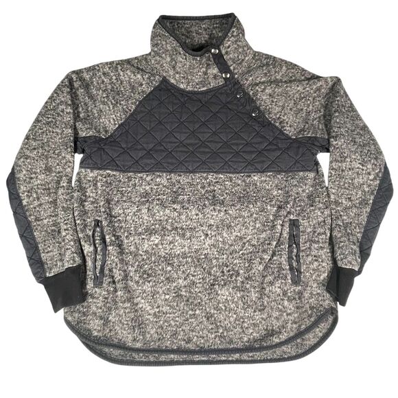 Abercrombie & Fitch Tops - Abercrombie & Fitch Fleece Quilted Diagonal Snap Womens SIZE MEDIUM Sweatshirt
